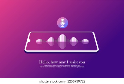 
Smart Voice Assistant Vector Illustration Concept, Voice Recognition Can Use For, Landing Page, Template, Ui, Web, Mobile App, Poster, Banner, Flyer