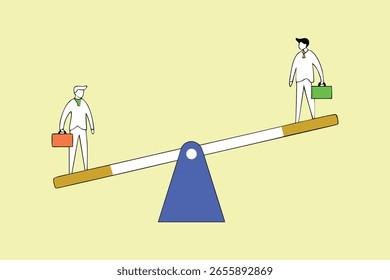 Smart vs Hard Path to Business Success Conceptual Businessman Competition Illustration 