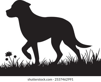A smart walking dog silhouette