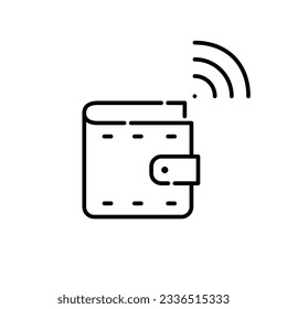 Smart wallet. Contactless payment. Pixel perfect, editable stroke