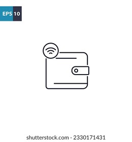 Smart wallet outline icon Vector illustration