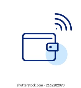Smart wallet. Pixel perfect, editable stroke line icon