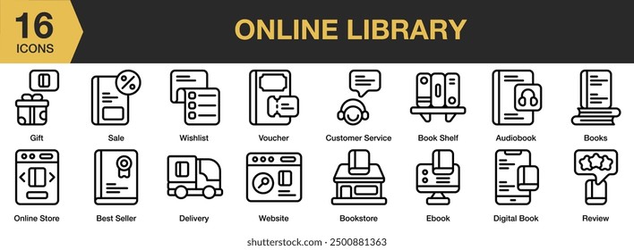 Smart Warehouse icon set. Includes cargo ship, computer, courier, data, inventory, and More. Outline icons vector collection.