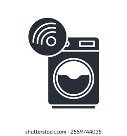 smart washer icon. vector.Editable stroke.linear style sign for use web design,logo.Symbol illustration.