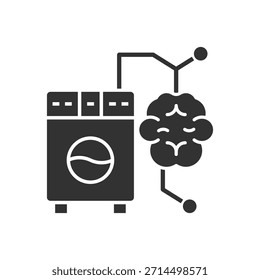 Smart Washing Machine With Brain Icon