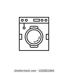 Smart washing machine icon. Element of smart house icon for mobile concept and web apps. Thin line Smart washing machine icon can be used for web and mobile