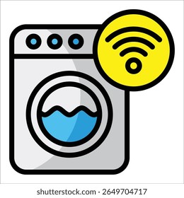 Smart Washing Machine Icon Element For Design