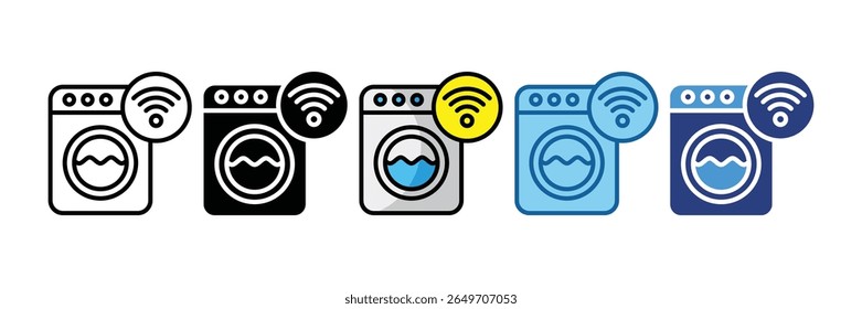 Smart Washing Machine Icon Element For Design