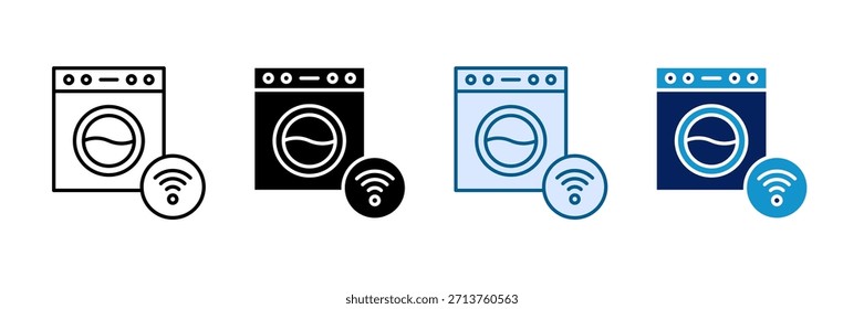 Smart Washing Machine Icon Set Multiple Style Collection