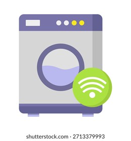 Lavadora inteligente ilustrada y coloreada en Vector