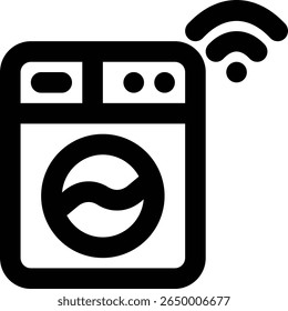 Smart, Washing Machine, Laundry Outline Icon
