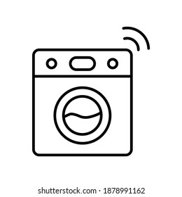 Smart Washing Machine line icon