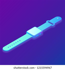 Smart Watch. 3D Isometric Smart Watch. Created For Mobile, Web, Decor, Print Products, Application. Perfect for web design, banner and presentation. Vector Illustration.