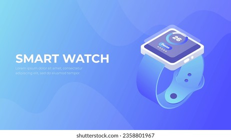 Smart watch 3d isometric future vector