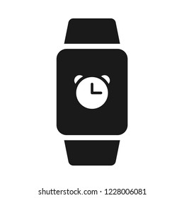 Smart Watch, alarm clock mode on screen. Flat simple icon. Vector. Isolate on white background.    