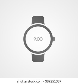 Smart watch with application icon on screen. Vector icon.