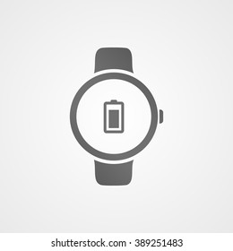 Smart watch with application icon on screen. Vector icon.