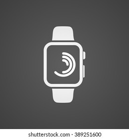 Smart Watch With Application Icon On Screen. Vector Icon.