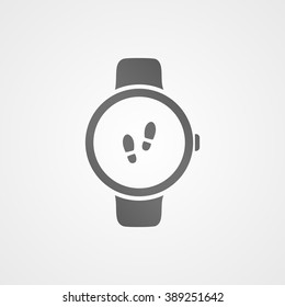 Smart watch with application icon on screen. Vector icon.