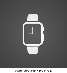 Smart watch with application icon on screen. Vector icon.