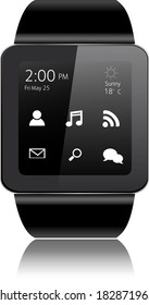 Smart watch with apps icons 