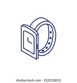 smart watch with apps icons in white background vector illustration design