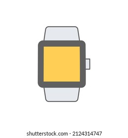 Smart Watch, smart band icon in color icon, isolated on white background 