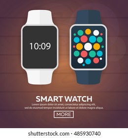 Smart watch banner. Vector illustration