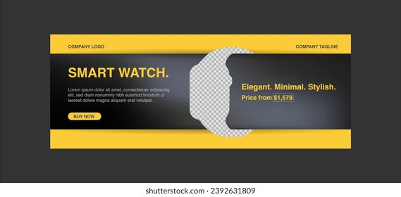 Smart watch banner for website and digital advertisement