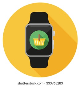 Smart watch with basket icon