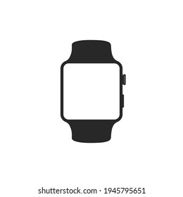 smart watch black color isolated on white background. clock stock vector illustration.