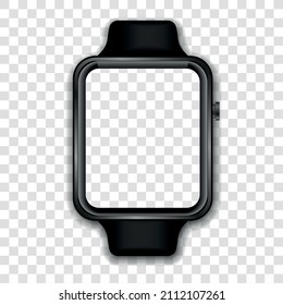 Smart watch black color with silicone band svg