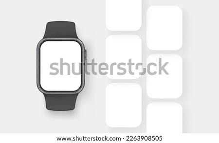 Smart Watch with Blank Screen. Mockup for Showcasing Mobile Apps Interfaces. Vector Illustration