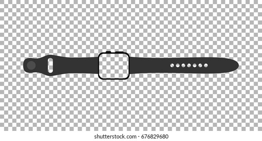 smart watch with blank touch screen, empty touch screen, isolated, empty background flat design vector illustration eps10