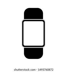 smart watch with blank white screen isolated on white background. vector illustration