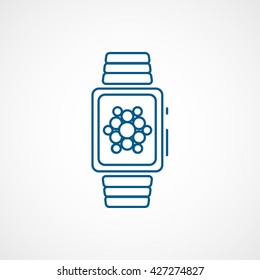 Smart Watch Blue Icon On White Background