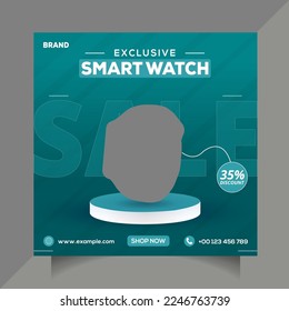 Smart watch brand product sale social media square post banner template design