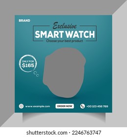 Smart watch brand product sale social media square post banner template design