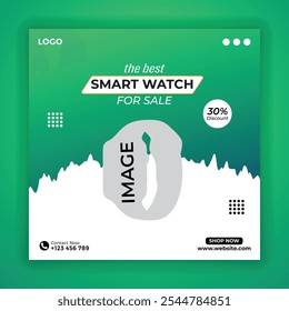 Smart watch brand product sale social media square post banner template design