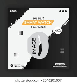 Smart watch brand product sale social media square post banner template design