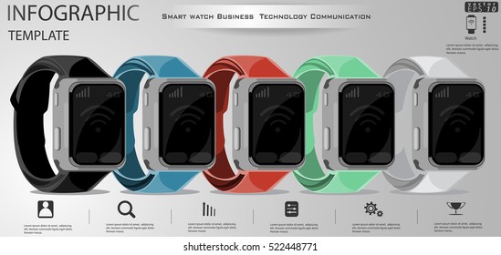 Smart watch Business  Technology Communication modern design Idea and Concept Vector illustration Infographic template 