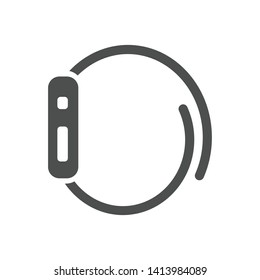 smart watch with buttons and wristband strap. side view. vector icon isolated on white background. web icon for mobile and ui design
