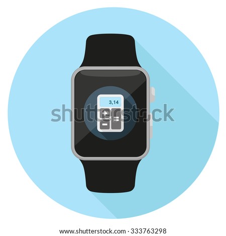Smart watch with calculator icon