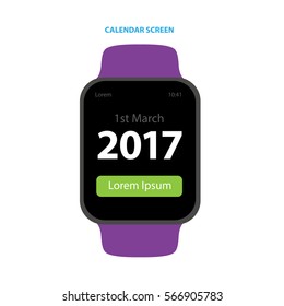 Smart watch calendar screen
