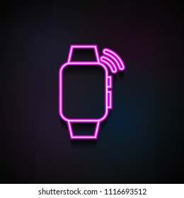smart watch call icon. Element of Minimalistic  icons for mobile concept and web apps. Neon smart watch call icon can be used for web and mobile on dark gradient background