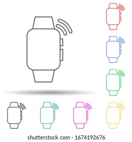 smart watch call multi color style icon. Simple thin line, outline vector of web icons for ui and ux, website or mobile application