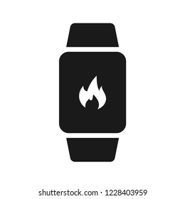 Smart Watch, calorie counter mode on screen. Flat simple icon. Vector. Isolate on white background. 