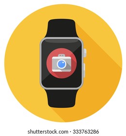 Smart watch with camera icon