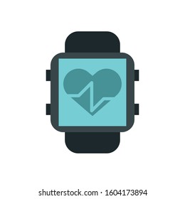 smart watch with cardiology app vector illustration design