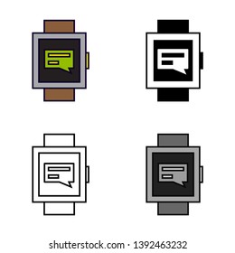 Smart Watch Chat Icon in Different Color and Style